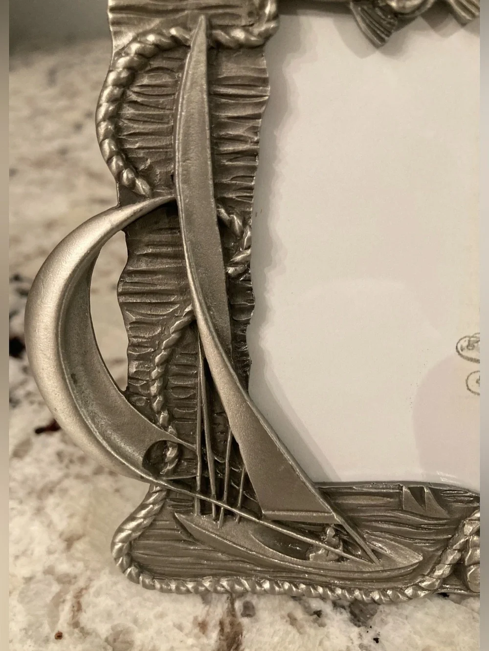 Vintage Pewter Nautical Picture Frame